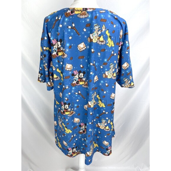 Enchanted Dress Shop Women 2XL Blue Mickey Minnie Mouse Camping S’Mores Shirt - Picture 3 of 7